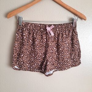 Old Navy Girls Leopard Print Jersey-Knit Pajama Shorts Size XL 14-16 Brown
